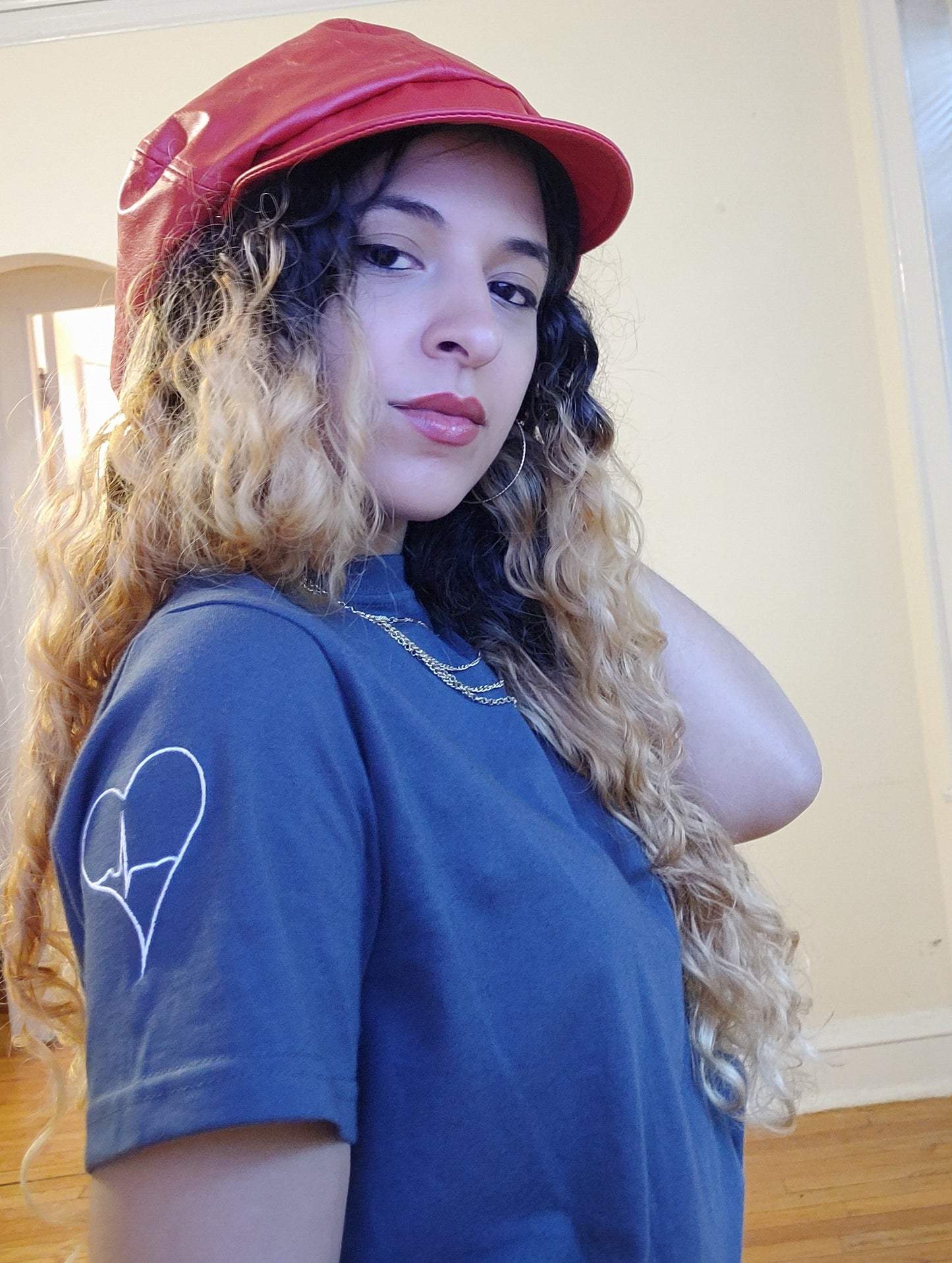 "Heart on my sleeve" Embroidered T-shirt